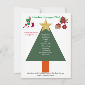 Christmas List Scavenger Hunt Game Card