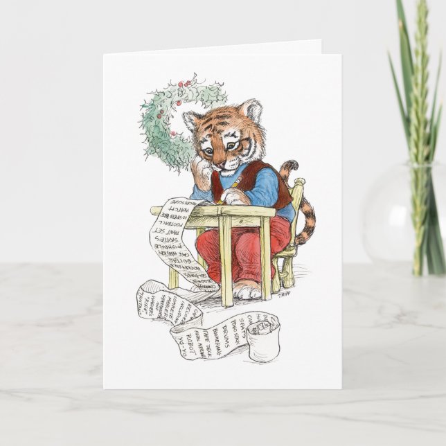 Christmas List Tiger Card (Front)