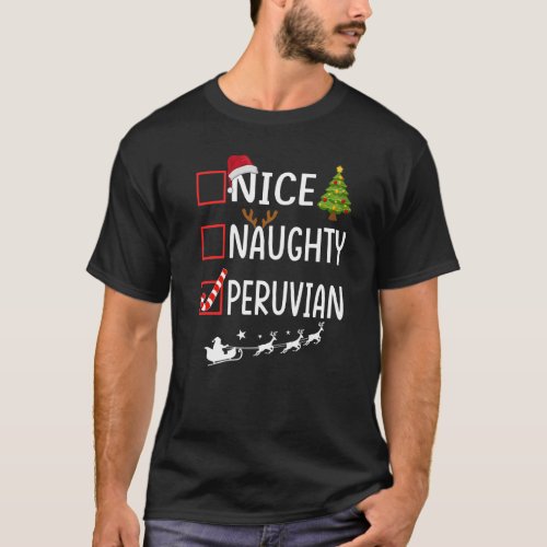 Christmas List Xmas Santa Claus Shirt Nice Naught T_Shirt