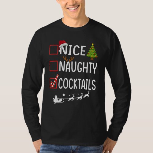 Christmas List Xmas Santa Hat Shirts Nice Naughty T_Shirt