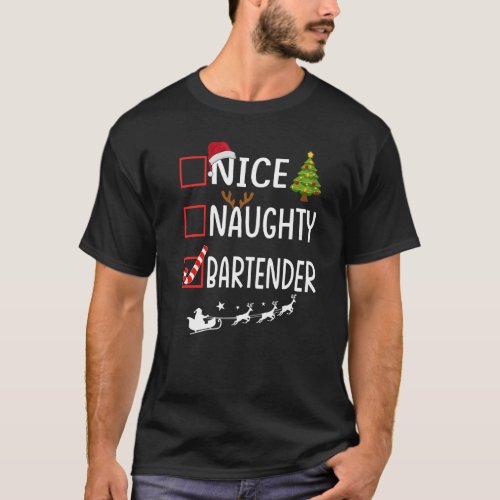 Christmas List Xmas Santa Hat Shirts Nice Naughty T_Shirt