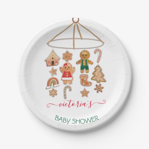 Christmas Little Cookie Moblie Baby Shower  Paper Plates