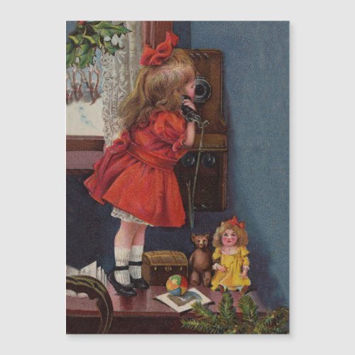 Christmas Little Girl Telephone Antique