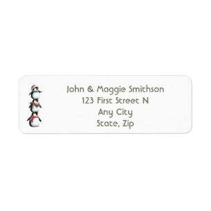 Christmas Little Penguin Bird Humor Label