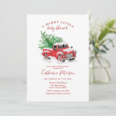 Christmas Little Red Truck Baby Shower Invitation (Standing Front)