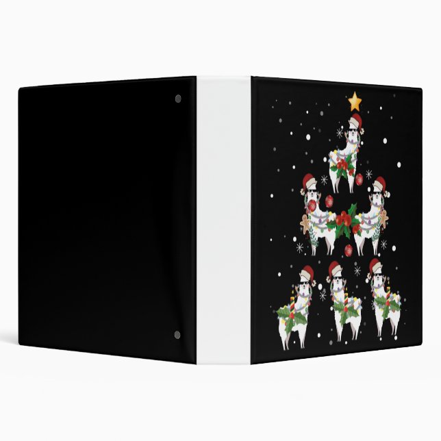 Christmas Llama 3 Ring Binder (Background)