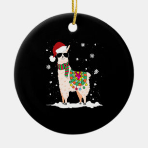 Christmas Llama - Alpaca Christmas Ceramic Ornament