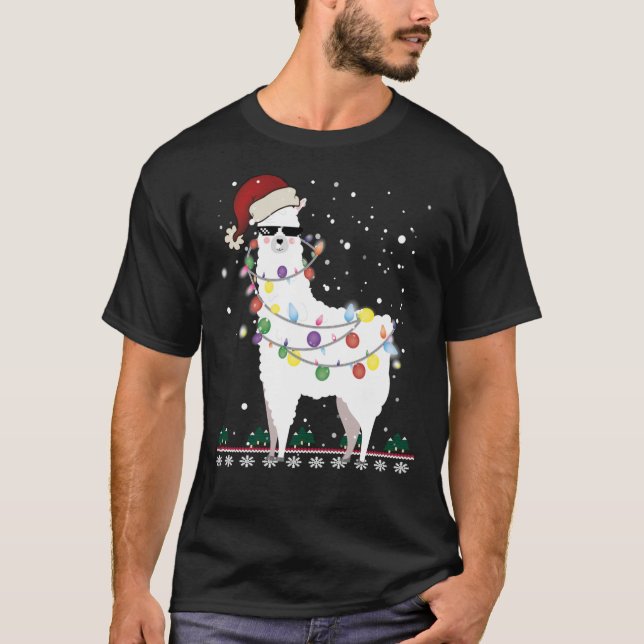 Christmas Llama - Alpaca Christmas Tree Classic T- T-Shirt (Front)