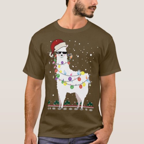 Christmas Llama Alpaca Christmas Tree  T_Shirt