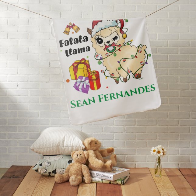Christmas Llama Baby Blanket (In Situ)