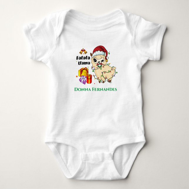 Christmas Llama Baby Bodysuit (Front)