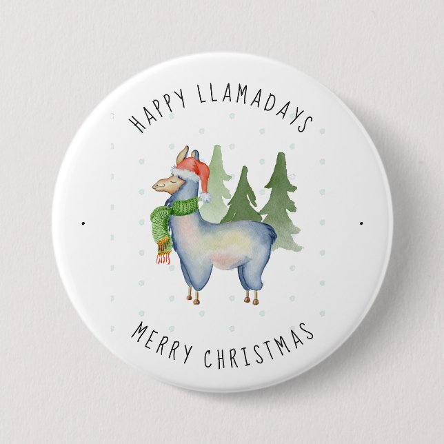 Christmas Llama Button (Front)