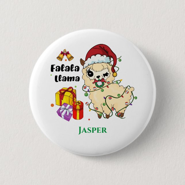 Christmas Llama Button (Front)