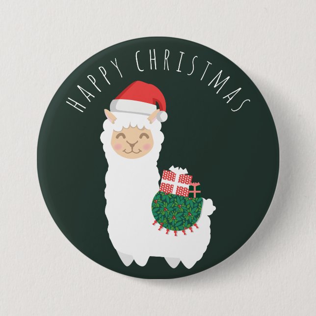 Christmas Llama Button (Front)