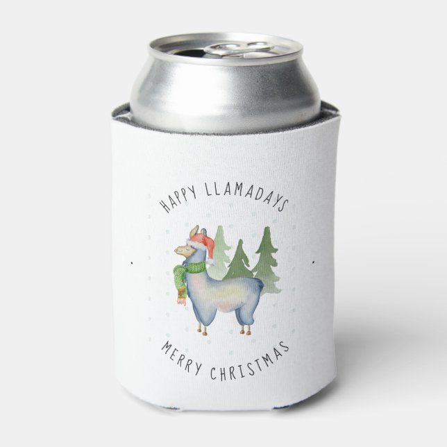 Christmas Llama Can Cooler (Can Front)