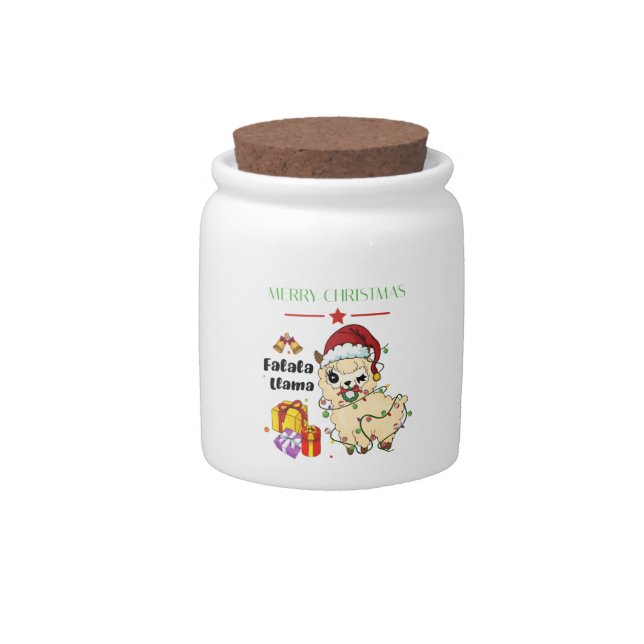 Christmas Llama Candy Jar (Front)