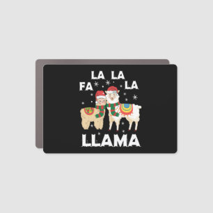 Christmas llama car magnet