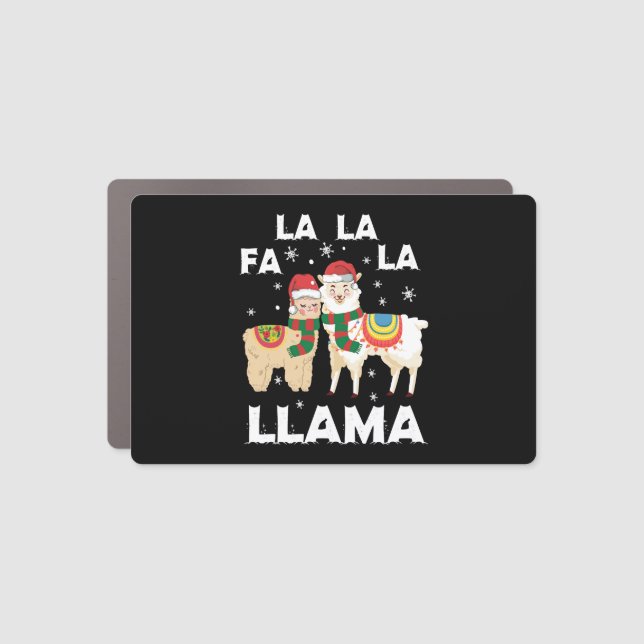 Christmas llama car magnet (Front)