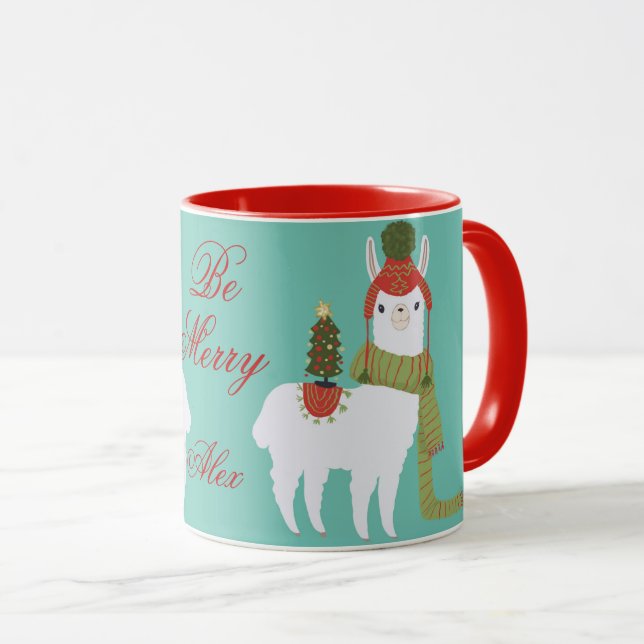 Christmas Llama Custom Mug (Front Right)