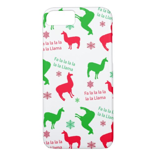 Christmas Llama Fa la la Llama Holiday iPhone 87 Case