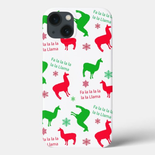 Christmas Llama Fa la la Llama Holiday iPhone 13 Case