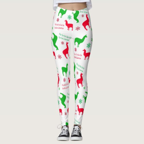 Christmas Llama Fa la la Llama Holiday Leggings