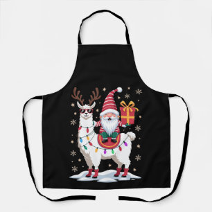 Christmas Llama Gnome Santa Lights Reindeer Xmas Apron