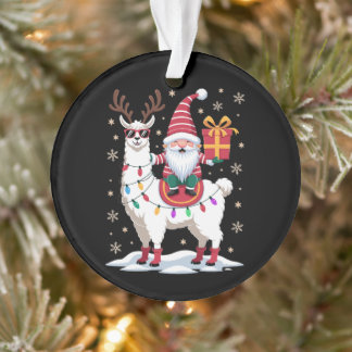 Christmas Llama Gnome Santa Lights Reindeer Xmas Ornament