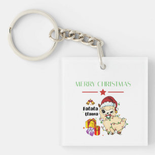 Christmas Llama Keychain