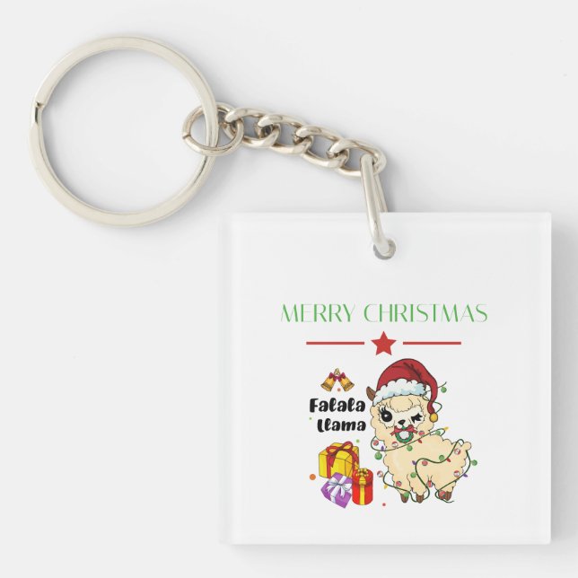 Christmas Llama Keychain (Front)