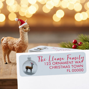 Christmas Llama Ornament Return Address Labels