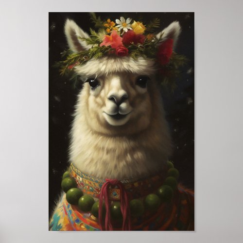 Christmas Llama Poster