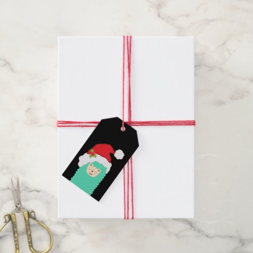 Christmas Llama Santa Emoji Gift Tags