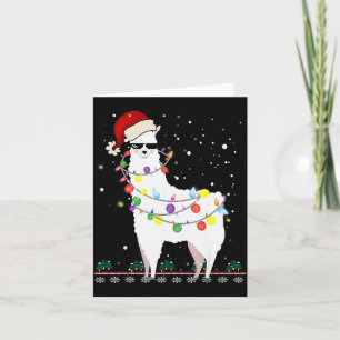 Christmas Llama Santa Hat Ugly Xmas Tree Alpaca Gi Card