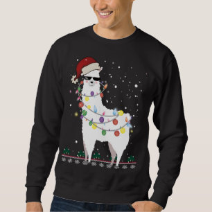 Christmas Llama Santa Hat Ugly Xmas Tree Alpaca Gi Sweatshirt