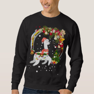 Christmas Llama Santa Hat Ugly Xmas Tree Alpaca Sweatshirt