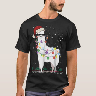Christmas Llama Santa Hat Ugly Xmas Tree Alpaca T T-Shirt