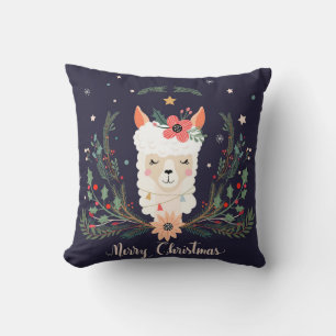 Christmas Llama throw pillow