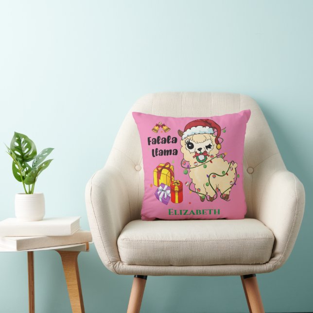 Christmas Llama Throw Pillow (Chair)