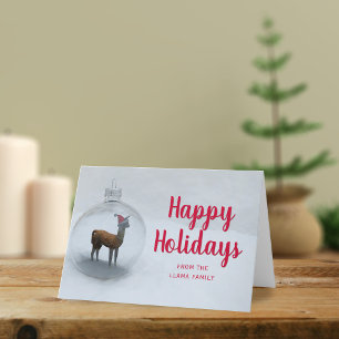 Christmas Llama Winter Snow Non-Photo Holiday Card