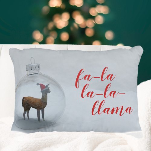 Christmas Llama Winter Snow Scene Holiday  Accent Pillow