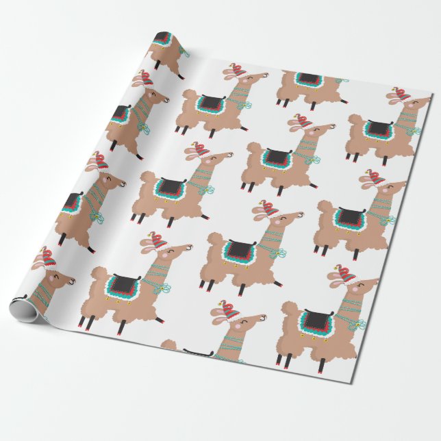 Christmas Llama wrapping paper (Unrolled)