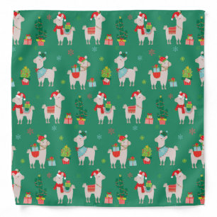 Christmas Llamas Bandana