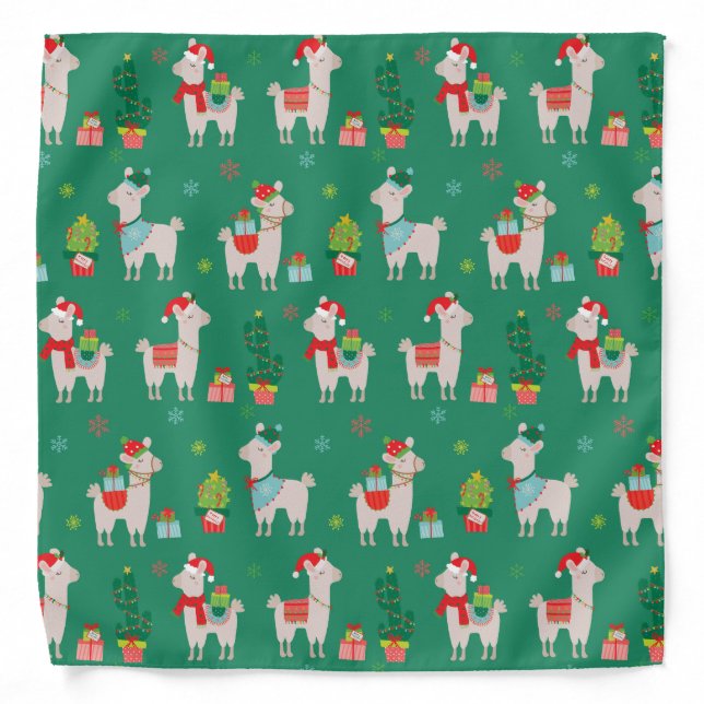 Christmas Llamas Bandana (Front)
