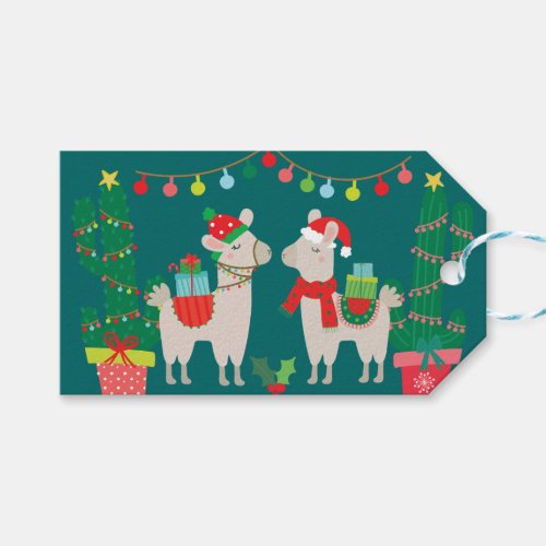 Christmas Llamas Gift Tags