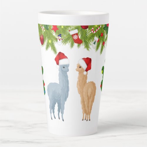 Christmas Llamas Latte Mug