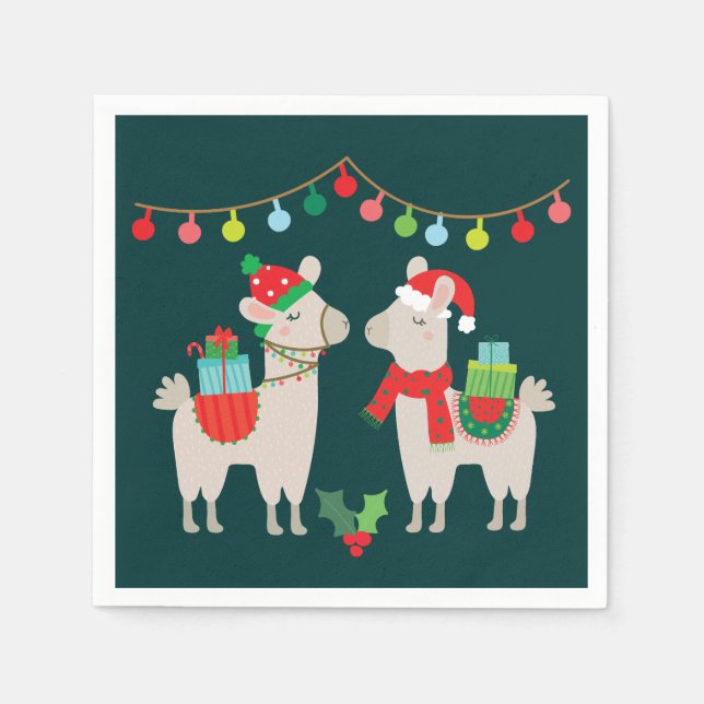 Christmas Llamas Napkins (Front)