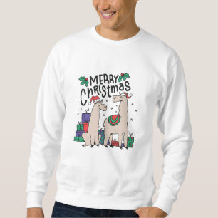 CHRISTMAS LLAMAS WITH HATS SWEATSHIRT