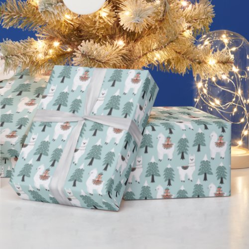 Christmas Llamas  Wrapping Paper