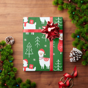 Christmas llama's wrapping paper